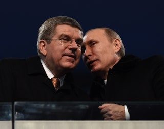 Глава Международного олимпийского комитета Томас Бах и Владимир Путин.