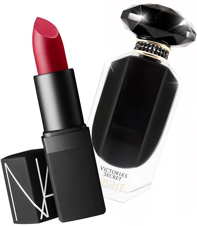 Помада Semi Matte Lipstick  от Nars и древесноцветочный аромат Night от Victoria's Secret