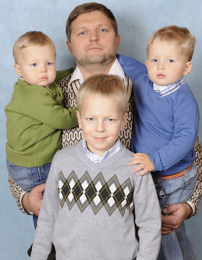 Никита Белых с сыновьями Сашей Степой и Юрой
