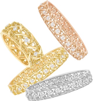Новые браслеты My Dior из желтого белого и розового золота с бриллиантами.