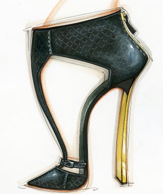 Эскиз для туфель из осеннезимней коллекции Casadei.