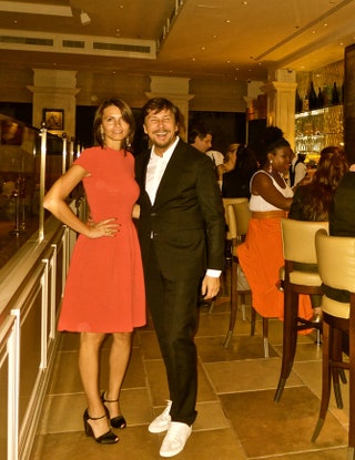 Анна Брострем и Андрей Фомин в ресторане  La Petite Maison.