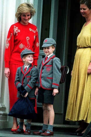 Принцесса Диана с принцами Гарри и Уильямом .