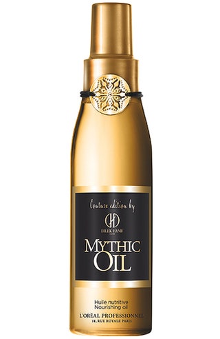 Питательное масло для волос Mythic Oil Couture Edition с аргановым маслом маслом рисовых отрубей и хлопковым маслом.