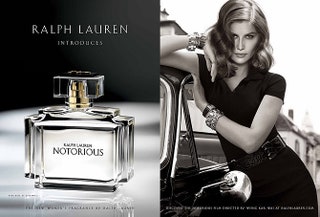 Рекламная кампания аромата Notorious от Ralph Lauren.