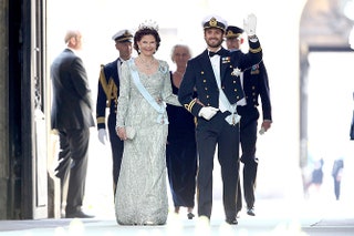 Королева Швеции Сильвия и принц Карл Филип.