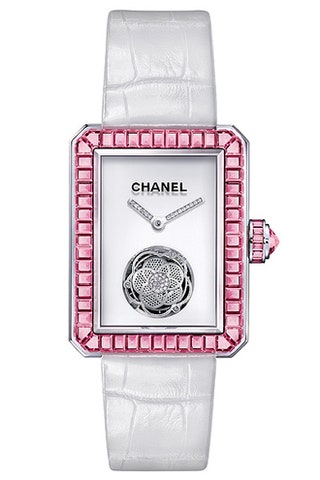 Часы Premiere Flying Tourbillon от Chanel с белыми бриллиантами и розовыми сапфирами.