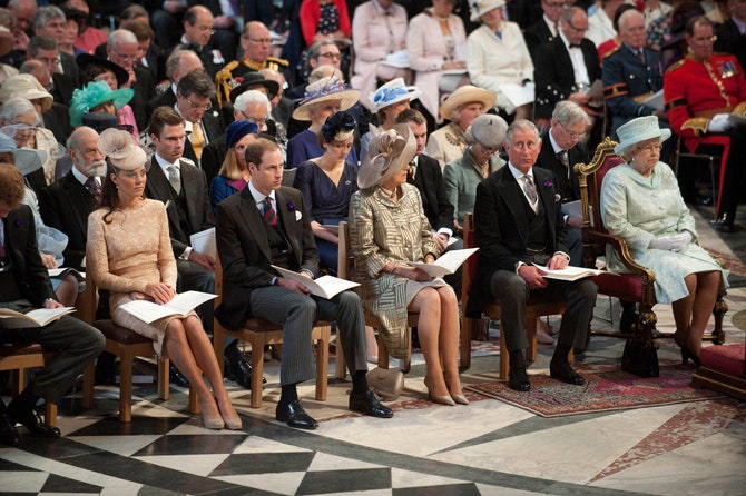 Члены королевской семьи в соборе Святого Павла