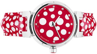 Часы Tambour Yayoi Kusama десять бриллиантовуказателей часа циферблат из красного лака с белыми точками фирменная...