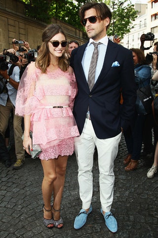 Оливия Палермо и Йоханнес Хьюбл на показе Valentino.