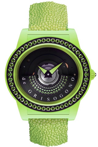 Часы Tondo by Night с зелеными цаворитами.