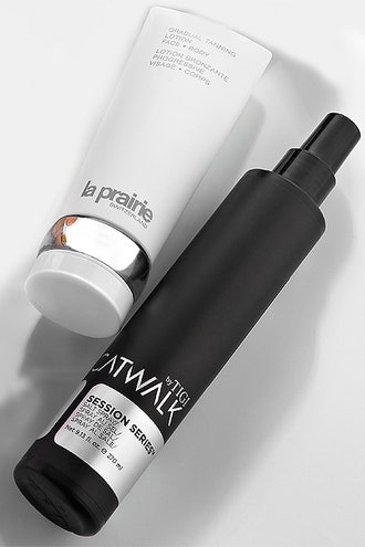 Автозагар для лица и тела Gradual Tanning Lotion от La Prairie  и средство для волос Salt Spray Catwalk by TIGI