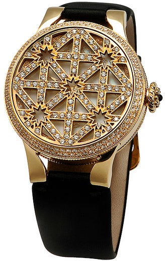 Часы Palacios del Sur Cordoba от Carrera y Carrera желтое золото бриллианты перламутровый циферблат шелковый ремешок