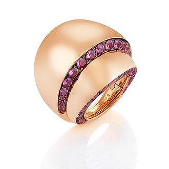 Кольцо из розового золота с розовыми сапфирами