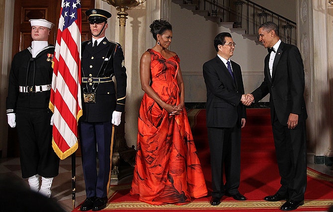 Мишель и Барак Обама прием в честь президента Китая
