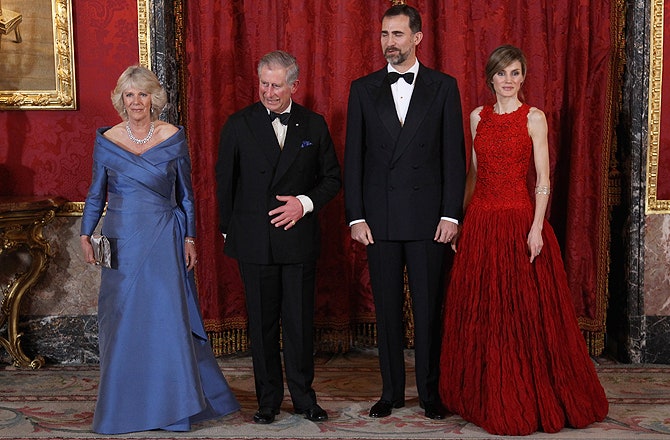 Принц Чарльз и Камилла в гостях у испанской четы