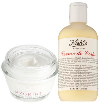 Дневной крем Myokine от Vichy и крем для тела Creme de Corps от Kiehl's