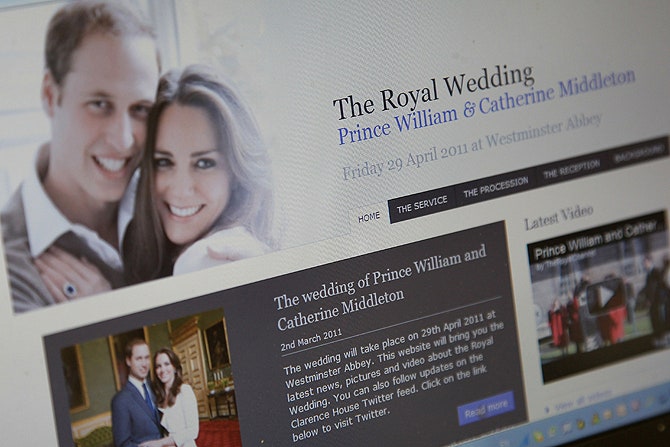 Свадебный сайт для Кейт и принца Уильяма