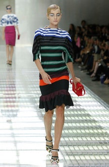 Неделя моды в Милане полосатая Prada