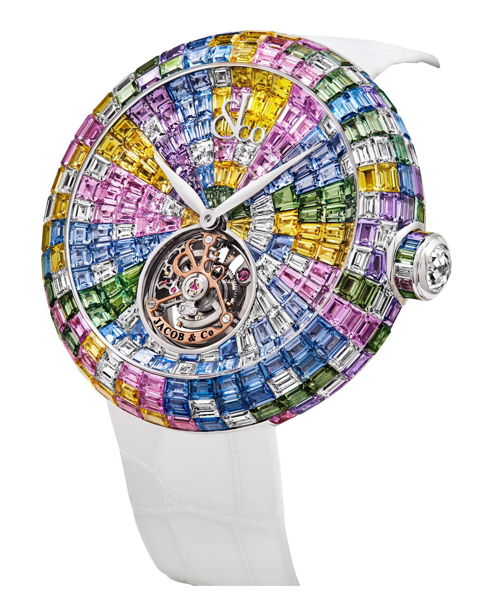 Brilliant Flying Tourbillon Multicolor Pink