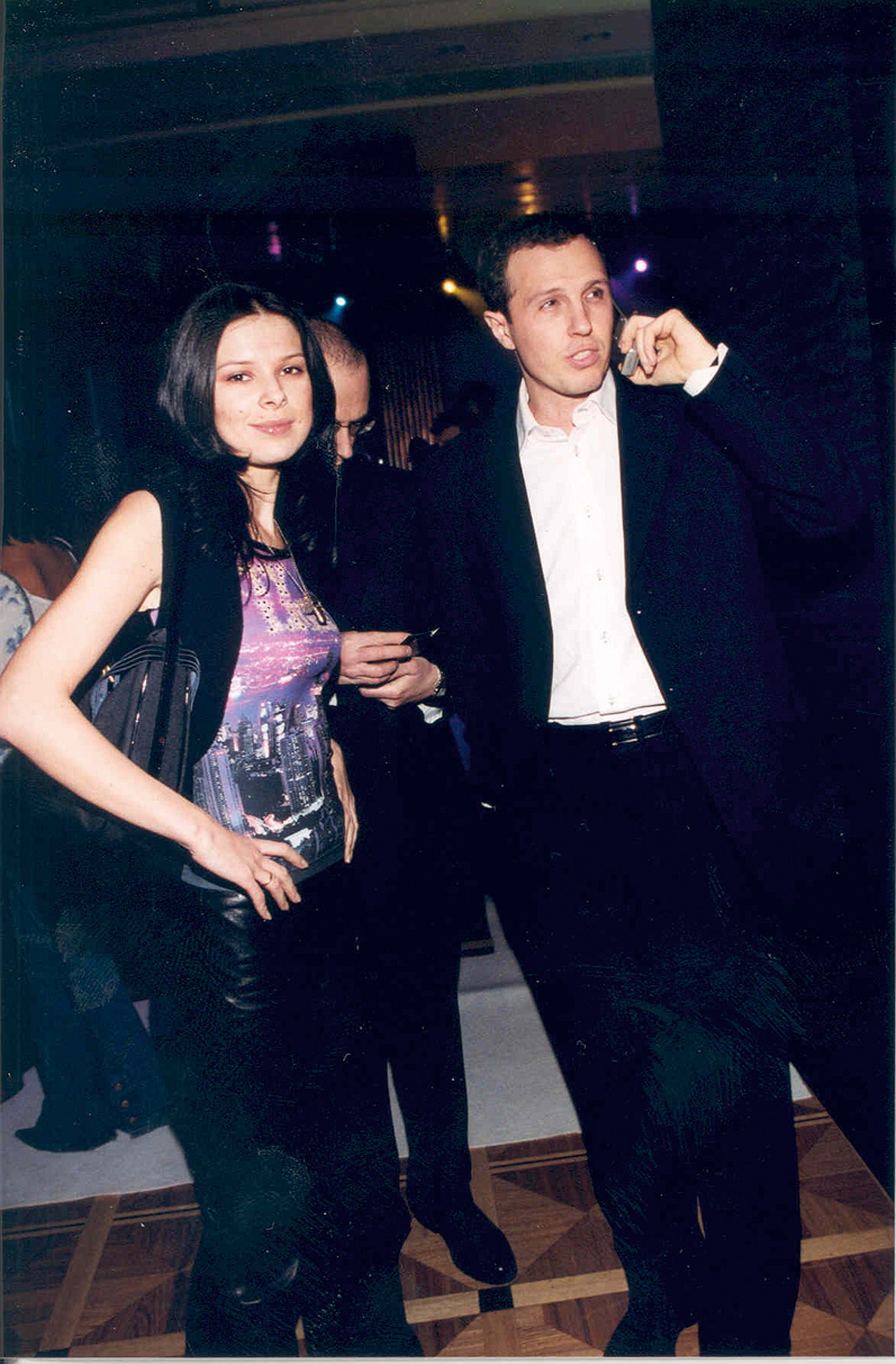 Актер Игорь Верник с женой Марией на открытии бутика Bvlgari в Третьяковском проезде.