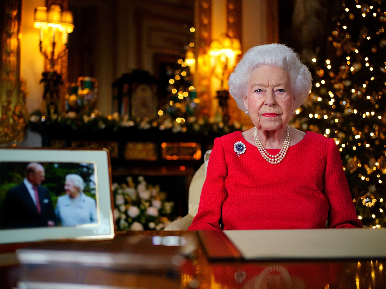 Королева Елизавета II во время рождественской речи 2021