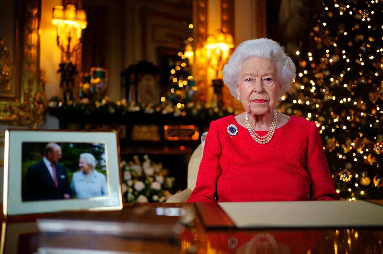 Королева Елизавета II во время рождественской речи 2021