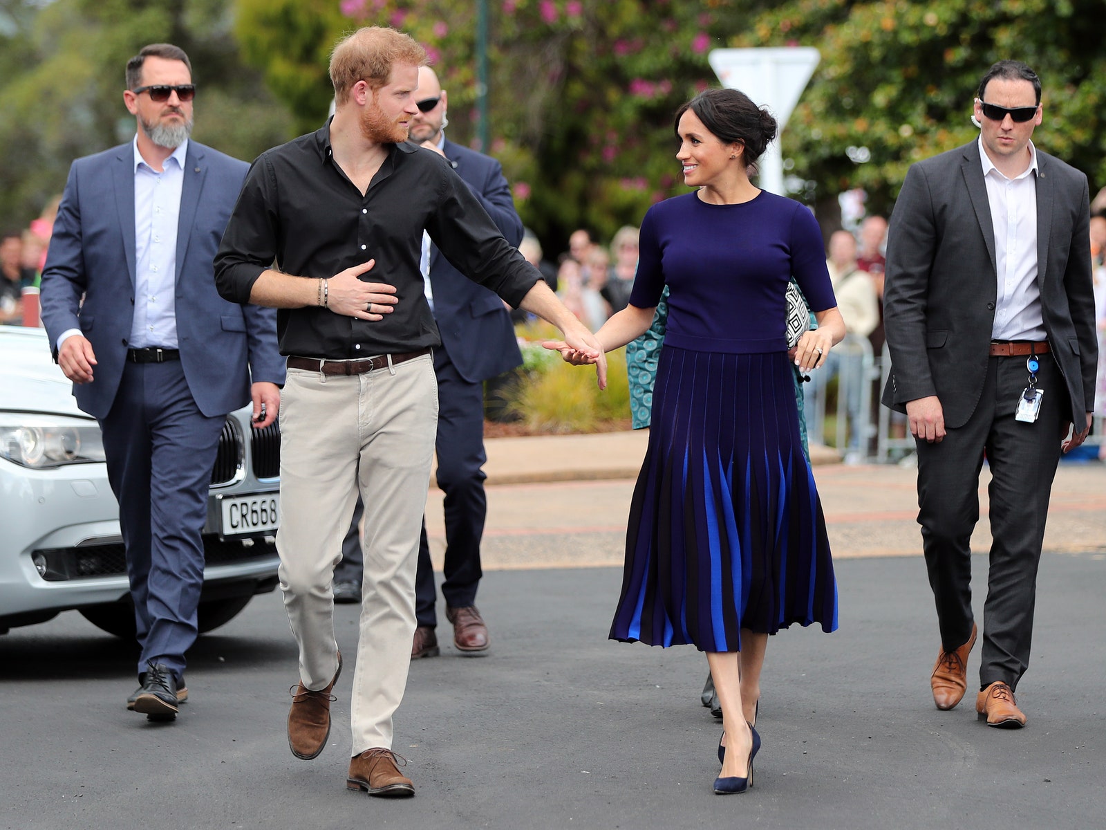 Принц Гарри и Меган Маркл во время тура в Новую Зеландию 2018 год