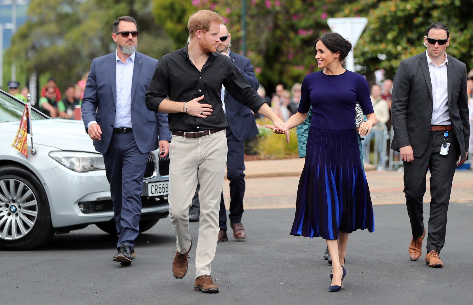 Принц Гарри и Меган Маркл во время тура в Новую Зеландию 2018 год